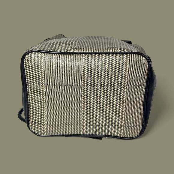 Saks Fifth Avenue Vegan Leather Backpack Tote Handbag Brown & Tan Plaid Unisex - Picture 4 of 9